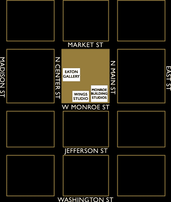 Map of Around the Corner Art Group studios/galleries